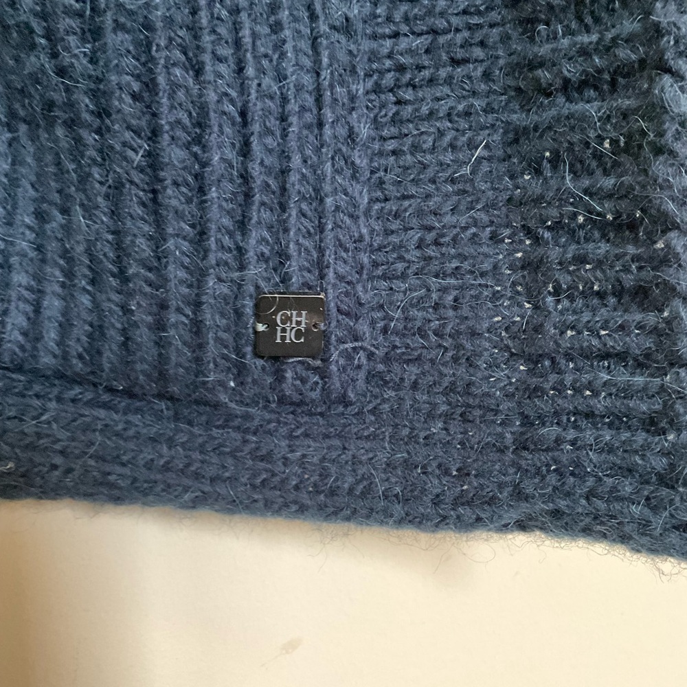 Carolina Herrera Blue Size Small Pullover Turtleneck Poncho Sweater Wool Blend - Picture 2 of 9